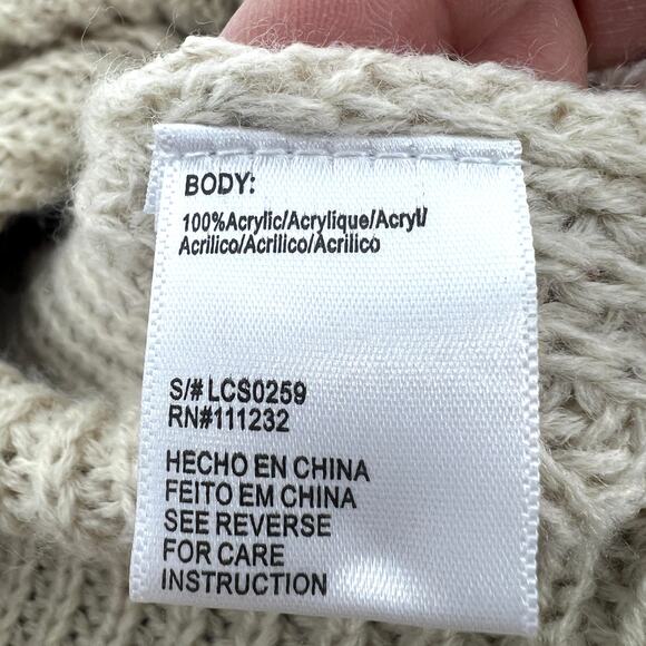 LUCCA Womens Sweater Knit Romper Shorts size M Tan Acrylic Knit - Picture 6 of 8